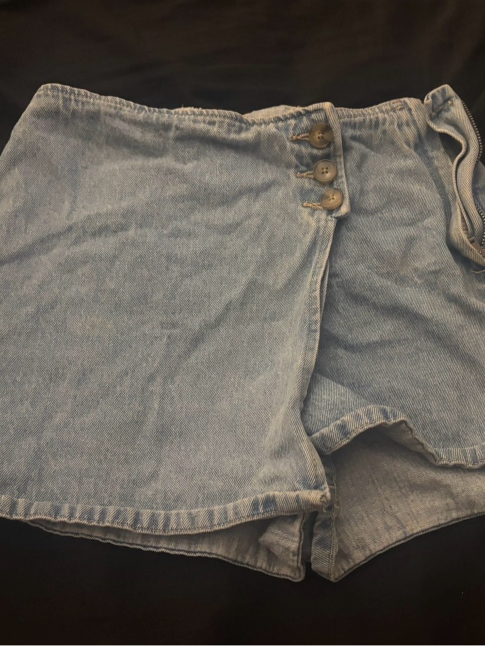 Forever 21 Light Blue Denim Button-Front Shorts